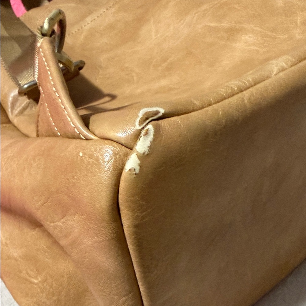 Tan vegan leather backpack or diaper bag - Picture 8 of 15